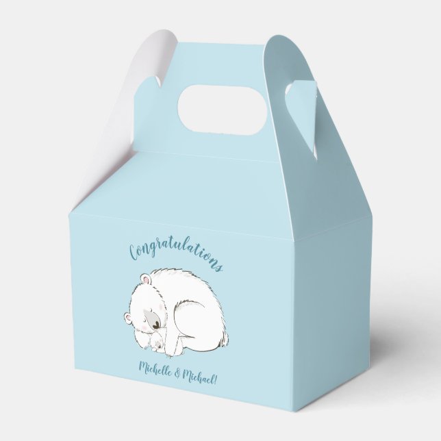 Polar Bear Baby Shower Favour Box (Front Side)