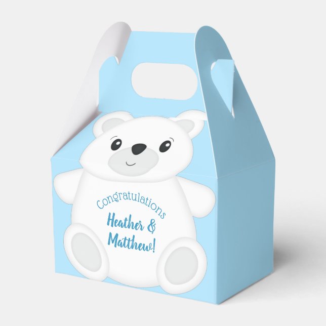Polar Bear Baby Shower Favour Box (Front Side)
