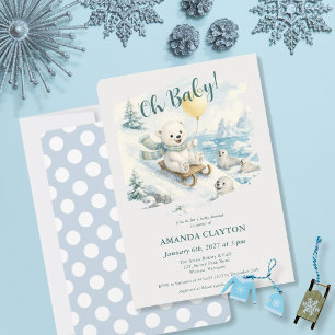 Polar Bear Baby Shower Invitation