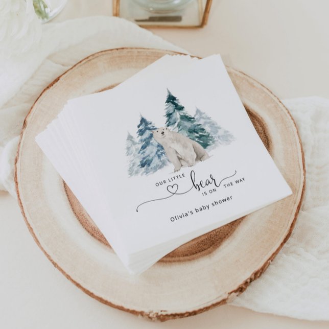 Polar bear baby shower napkin (Creator Uploaded)