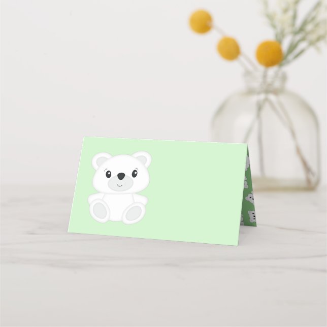 Polar Bear Baby Shower Place Card (Front)