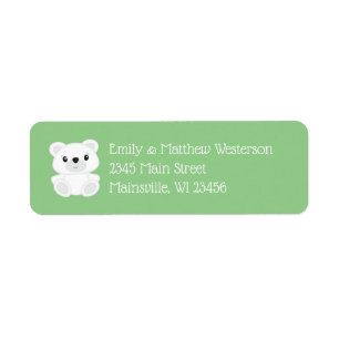 Polar Bear Baby Shower Return Address Label