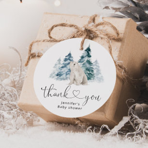 Polar bear baby shower thank you favour tags