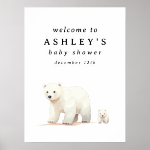 Polar Bear Baby Shower Welcome Sign