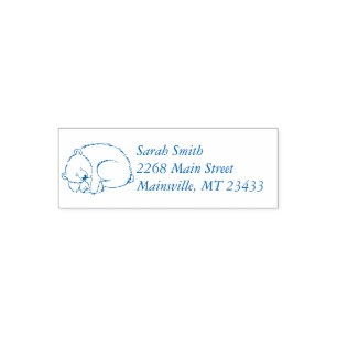 Polar Bear Baby Shower Winter Blue Boy Self-inking Stamp