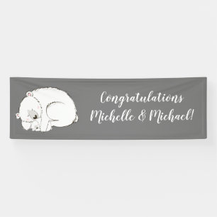 Polar Bear Baby Shower Winter Grey Gender Neutral Banner