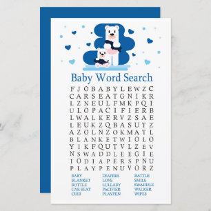 Polar bear Baby Shower Word Search Game