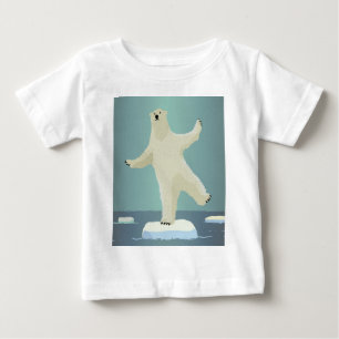 Polar Bear Balancing on Iceberg Artwork Baby T-Shirt