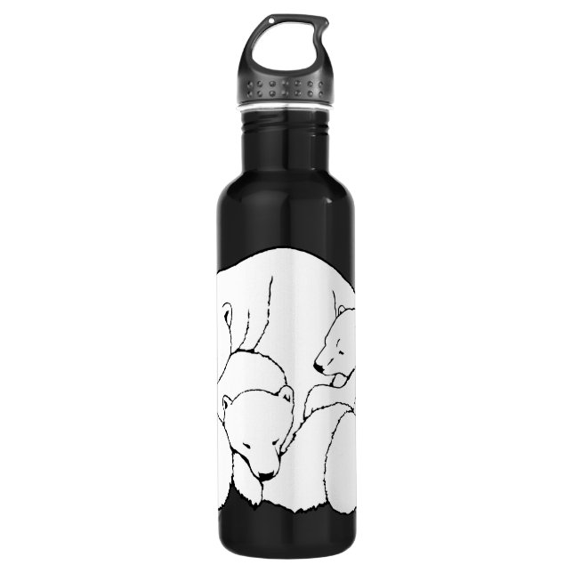 Polar Bear Bear Art Sport Bottle (Front)
