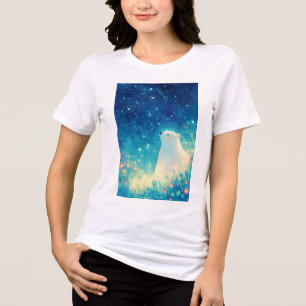 Polar Bear Beneath the Arctic Sky Tri-Blend Shirt