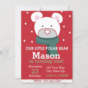 Polar Bear Birthday Invitation