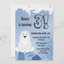 Polar Bear Birthday Invitation