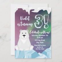 Polar Bear Birthday Invitation