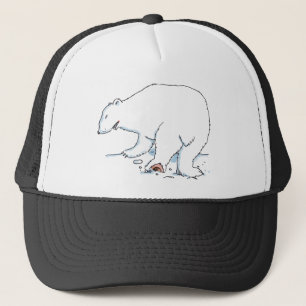 Polar Bear black and white foam trucker hat