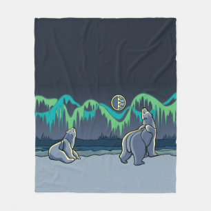 Polar Bear Blanket Northern Lights Bear Blankets