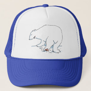 Polar Bear blue and white foam trucker hat