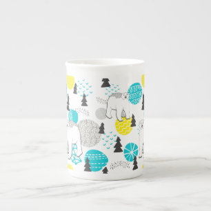 Polar bear bone china mug
