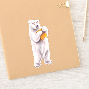 Polar Bear Book Lover - Cute Geek Animal