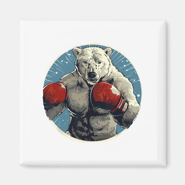 Polar Bear Boxer Fighter Boxing  Magnet (Front)