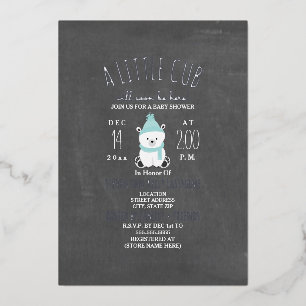 Polar Bear Boy Winter Baby Shower Snowflakes