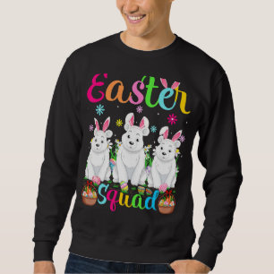 Polar Bear Bunny Ear Easter Squad Polar Bear Happy Sweatshirt