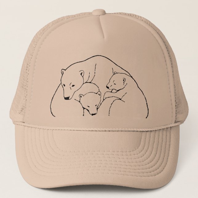 Polar Bear Caps Hats Wildlife Bear Cubs Art Hat (Front)