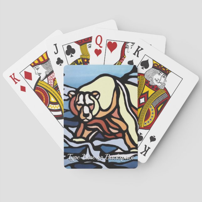 Polar Bear Cards Custom Tribal Bear Playing Cards (Back)