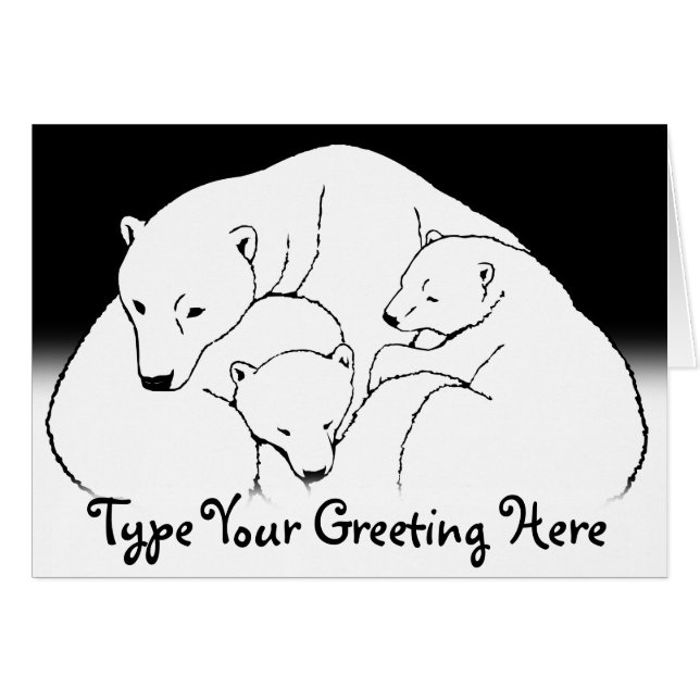 Polar Bear Cards Personalised Baby Bear Cards (Front Horizontal)