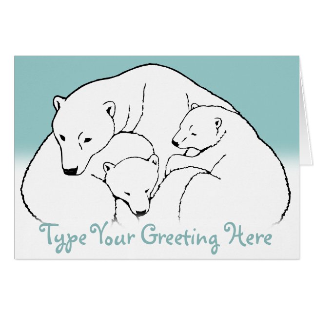 Polar Bear Cards Personalised Baby Bear Cards (Front Horizontal)
