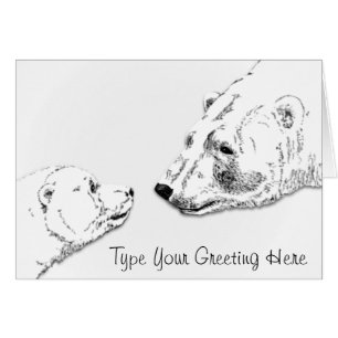Polar Bear Cards Personalised Bear Art Card