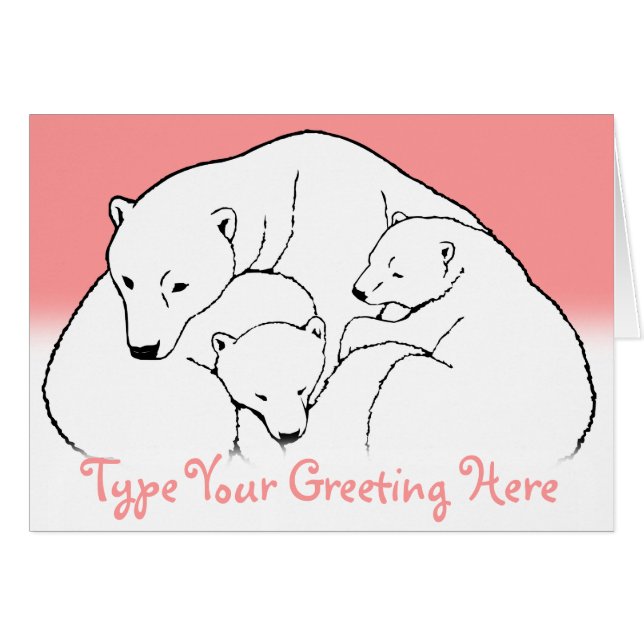 Polar Bear Cards Personalized Baby Bear Cards (Front Horizontal)