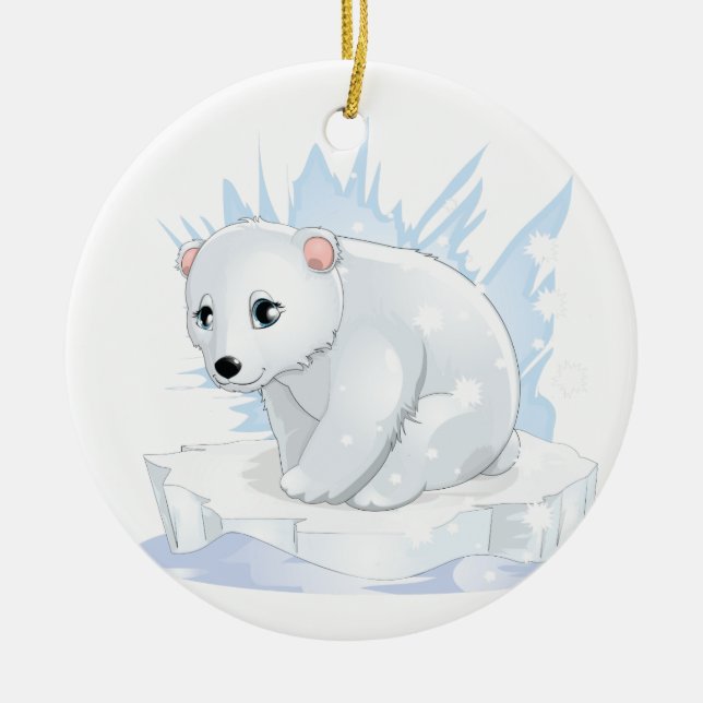 Polar Bear Ceramic Ornament (Front)