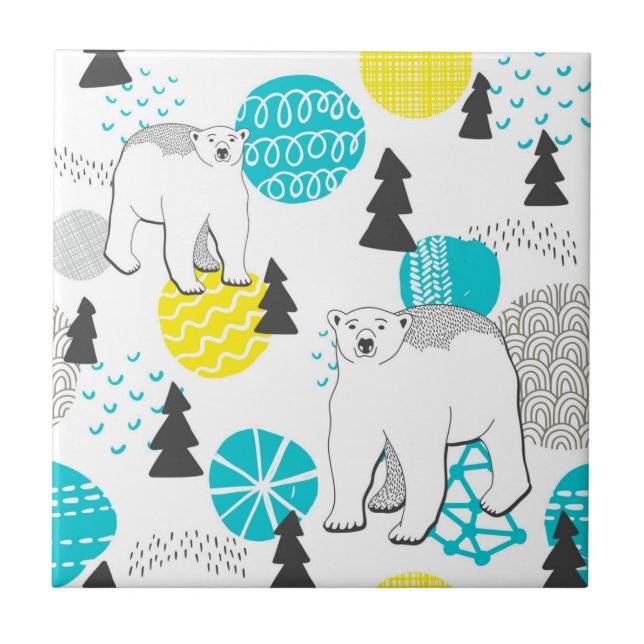 Polar bear ceramic tile (Front)