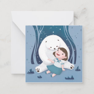 Polar Bear & Child Illustration Card