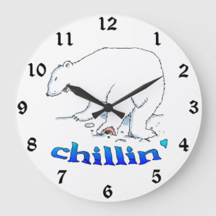 Polar Bear Chill wall clock