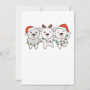 Polar Bear Christmas Animals Cute Polar Bear Holiday Card