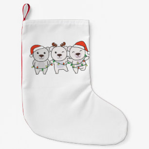 Polar Bear Christmas Animals Cute Polar Bear Small Christmas Stocking