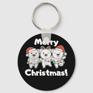 Polar Bear Christmas Animals Polar Bears Merry Key Ring