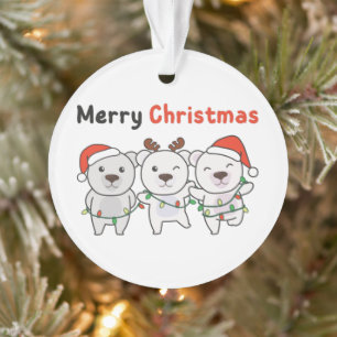 Polar Bear Christmas Animals Polar Bears Merry Ornament