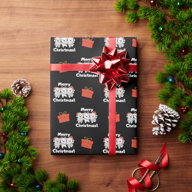 Polar Bear Christmas Animals Polar Bears Merry Wrapping Paper (Holiday Gift)