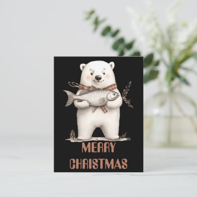 Polar Bear Christmas Card (Standing Front)