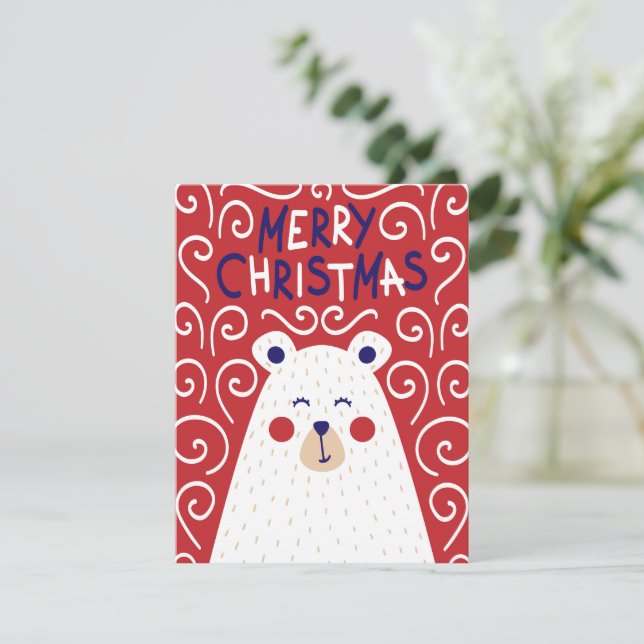 Polar Bear Christmas Card (Standing Front)