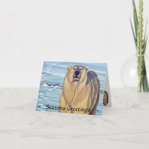 Polar Bear Christmas Card Custom Wildlife Holiday