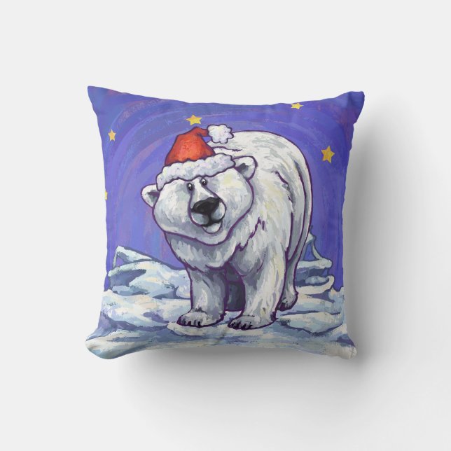 Polar Bear Christmas Cushion (Front)
