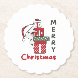 Polar Bear Christmas Gift Winter Animals Polar Paper Coaster