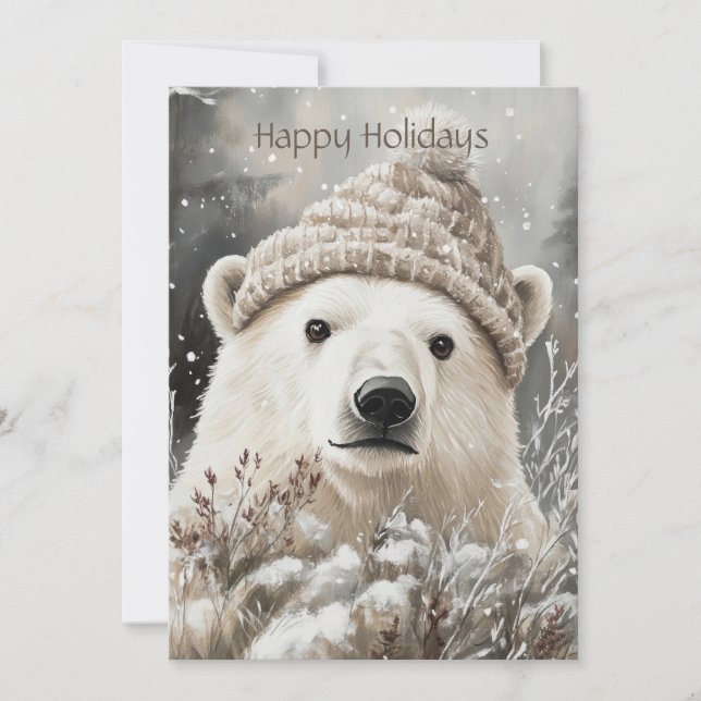Polar Bear Christmas  Holiday Card (Front)