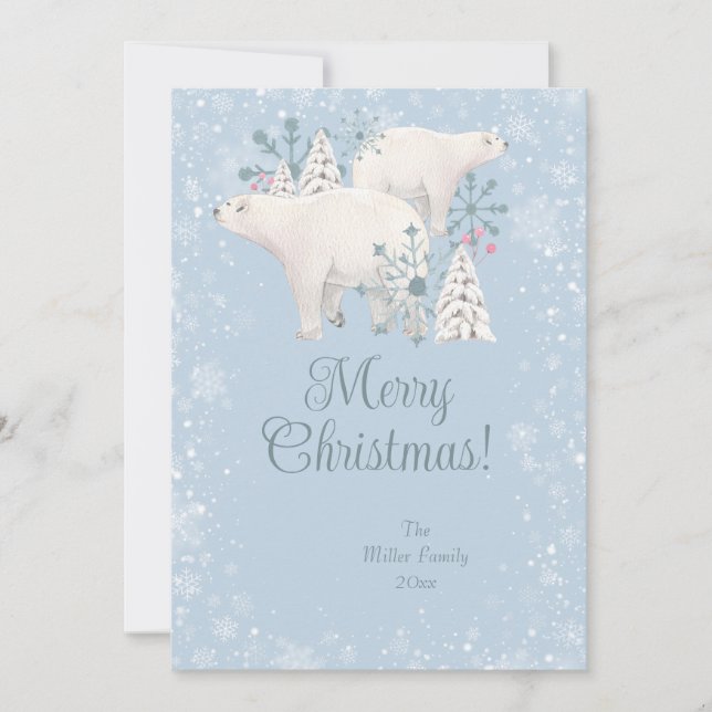 Polar Bear Christmas Holiday Card (Front)
