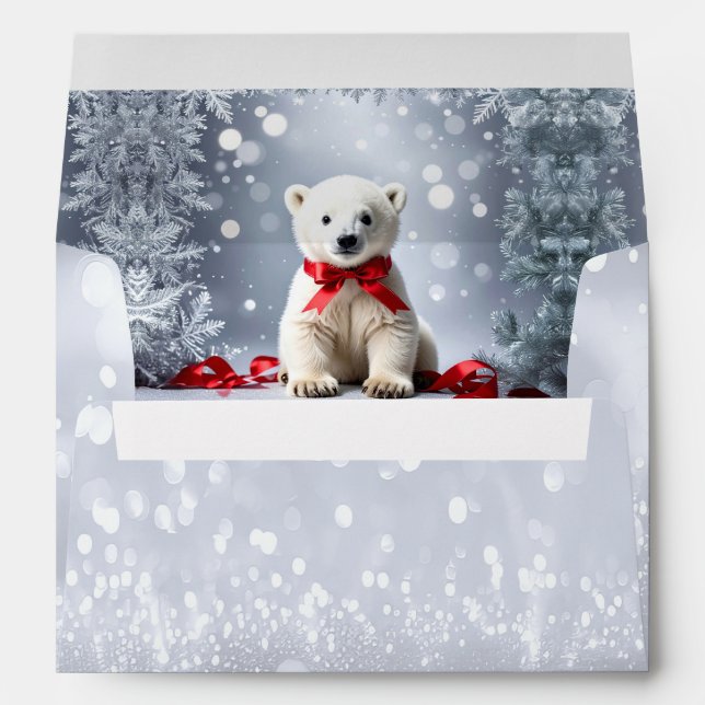 Polar Bear Christmas Holiday Envelope (Back (Bottom))