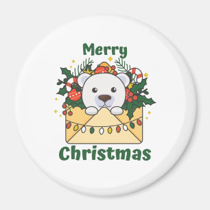 Polar Bear Christmas Letter Winter Animals Polar Magnet