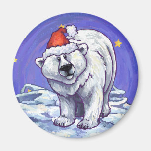 Polar Bear Christmas Magnet